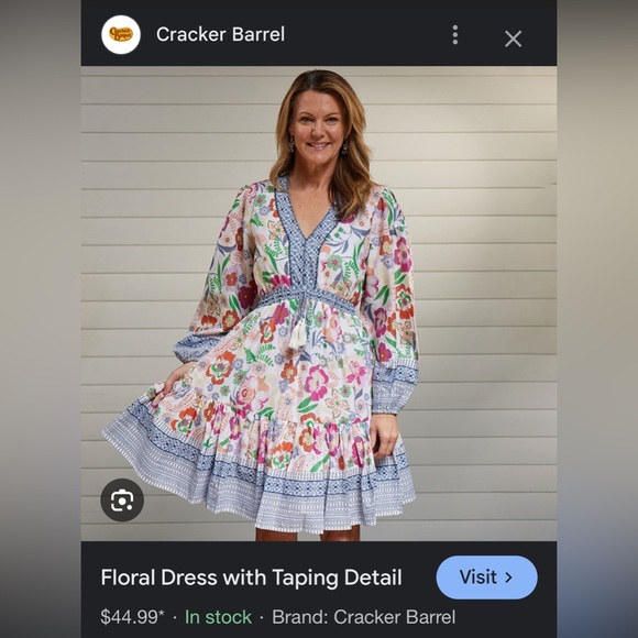 Floral Country/Boho Inspired Lined Dress - Picture 1 of 5